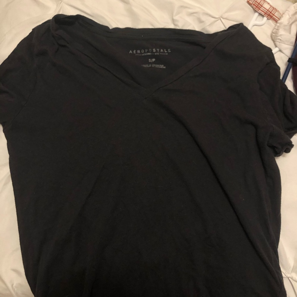 black v neck tee